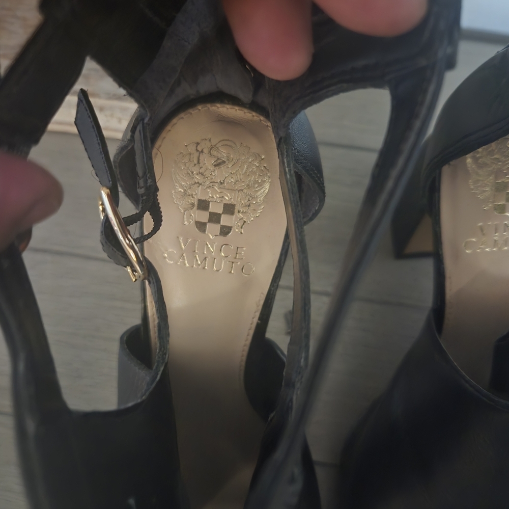 Vince Camuto Black Leather Heels